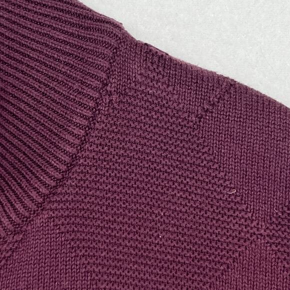 ALEX CANNON Sweater Mens XL 1/4 Zip Jumper Argyle Cotton Pullover Maroon - Picture 10 of 14